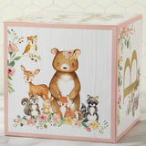 Pink Woodland Baby Block Boxes Set of 4