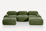 MIA 117'' 3-Seater Sofa with 2 Ottomans