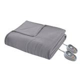 Heated Micro Fleece Electric Bedding Blanket, Grey