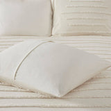 Wholesale Chenille Stripes 3PC Comforter/Duvet Cover/Coverlet, Ivory