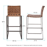 Irving Woven Leather Barstool