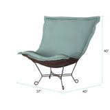 Scroll Puff Chair Sterling Breeze Titanium Frame