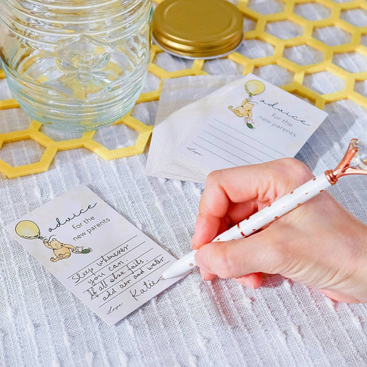 Honey Bear Baby Shower Advice Card Tip Jar Set