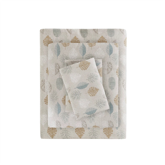 Flannel Cotton Print Sheet Set, Fall Leaves