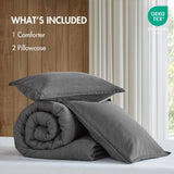 Twill Stone Washed Cotton Comforter Set, Grey