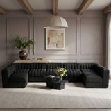 Rummi - Velvet Performance Fabric Upholstered 7 Piece Modular Sectional (With 2 Corner Chairs)