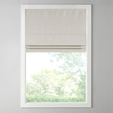 Basketweave Room Darkening Cordless Roman Shade, Ivory