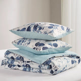 Reversible Floral Seersucker Comforter Set, Navy/Blue