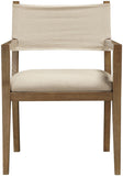 Avon - Linen Textured Performance Fabric Upholstered Dining Arm Chair