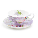 Peony Purple Bone China Cup & Saucer Set