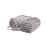 Heated 50x60" Shaggy Faux Fur Electric Throw Blanket, Grey