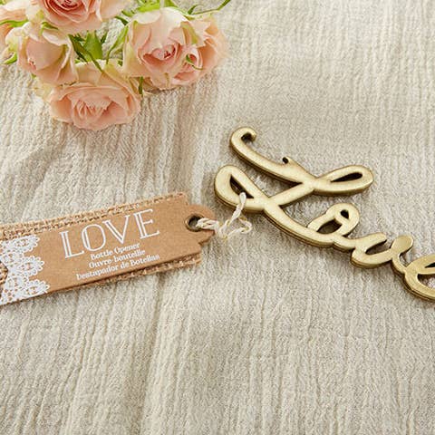 Love Antique Gold Bottle Opener