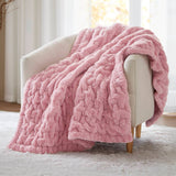 Soft Ruched 50x60" Throw Blanket, Pink