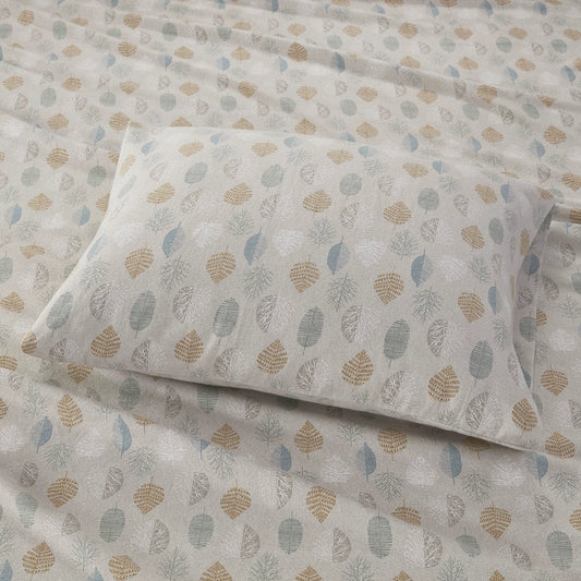 Flannel Cotton Print Sheet Set, Fall Leaves