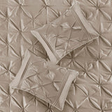 Silky Tufted 7-Piece Comforter Set, Taupe