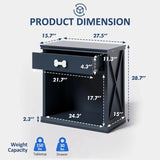 Wholesale LED Nightstand Multi-Functional with Drawer and Open Shelf