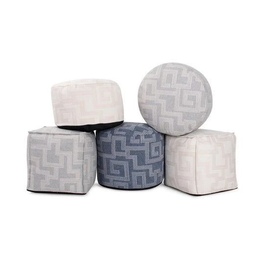 Indoor/Outdoor Pouf Tall Syros Natural