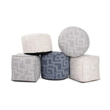 Indoor/Outdoor Pouf Tall Syros Natural