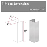 ZLINE 61" Snow Finished Stainless Chimney Extension, For Ceilings Up To 12.5', 8KL3S-E