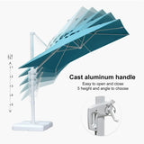 PURPLE LEAF Morden White Outdoor Umbrella Premium Aluminum Patio Cantilever Pool Sun Umbrellas