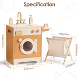 ROBUD Wooden Laundry Playset - Caramel