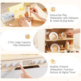 ROBUD Toy Wooden Dishwasher Playset