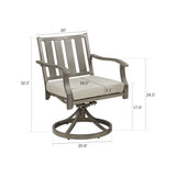 PEAKHOME Azur Patio Swivel Dining Chair with Sunbrella® Cushions Set of 2