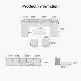 PURPLE LEAF Hailar U-Shaped Patio Conversation Set with Genuine Teak Cushions and Pillows Olefin Rope Backres Outdoor Couch Sets for Porch Garden