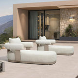 PURPLE LEAF Outdoor Chaise Lounge  Modern Luxury Aluminum Lounger Daybed with Olefin Lumbar Pillow and Armrest for Patio Poolside Beach Sunbathing Deck