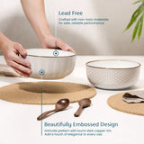 Kook Ceramic Salad Bowls, Cream/Copper, Set of 2