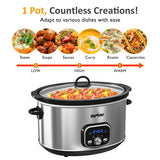 8.5 Quart Programmable Slow Cooker: Multi-Cooker Food Warmer