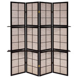 Iggy 4-Panel Room Divider Folding Shoji Screen Cappuccino