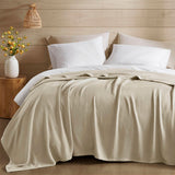 Diamond Jacquard Soft Bamboo Cotton Blanket, Khaki