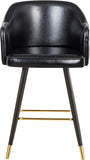 Barbosa Faux Leather Contemporary Counter/Bar Stool Set - Stylish Design with Gold Accents