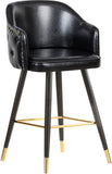 Barbosa Faux Leather Contemporary Counter/Bar Stool Set - Stylish Design with Gold Accents