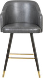 Barbosa Faux Leather Contemporary Counter/Bar Stool Set - Stylish Design with Gold Accents