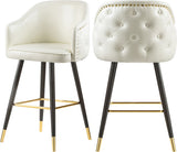 Barbosa Faux Leather Contemporary Counter/Bar Stool Set - Stylish Design with Gold Accents