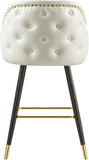 Barbosa Faux Leather Contemporary Counter/Bar Stool Set - Stylish Design with Gold Accents