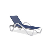 PURPLE LEAF Patio Chaise Lounge Chair Outdoor Plastic Textilene Sun Bathing Recliner Tanning Pool Lounger with 6 Adjustable Position for Outside Beach in-Pool Lawn Poolside