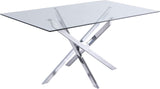 Xander Glass Dining Table with Chrome Base - Elegant Contemporary Design for Modern Homes!