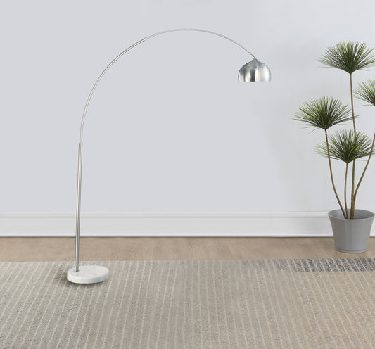 Krester 85-inch Dome Shade Metal Arc Floor Lamp Chrome