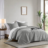 5pcs / 7pcs Chambray Denim Inspired Comforter Set, Gray