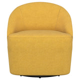 Leon Upholstered Barrel Accent Swivel Chair Mustard Yellow