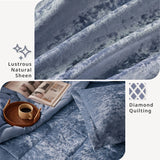 Crushed Velvet 4-Piece Comforter or Duvet Cover Set, Blue
