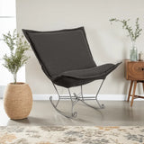 Scroll Puff Rocker Bella Pewter Titanium Frame