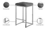 Nicola Velvet Contemporary Stool Set of 2 - Elegant Design with Tufted Cushion for Ultimate Comfort