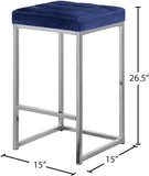 Nicola Velvet Contemporary Stool Set of 2 - Elegant Design with Tufted Cushion for Ultimate Comfort