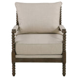 Blanchett Upholstered Bobbin Accent Chair Beige and Natural