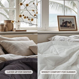 Lightweight Down Alternative Blanket with Satin Trim, Black