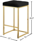 Nicola Velvet Contemporary Stool Set of 2 - Elegant Design with Tufted Cushion for Ultimate Comfort